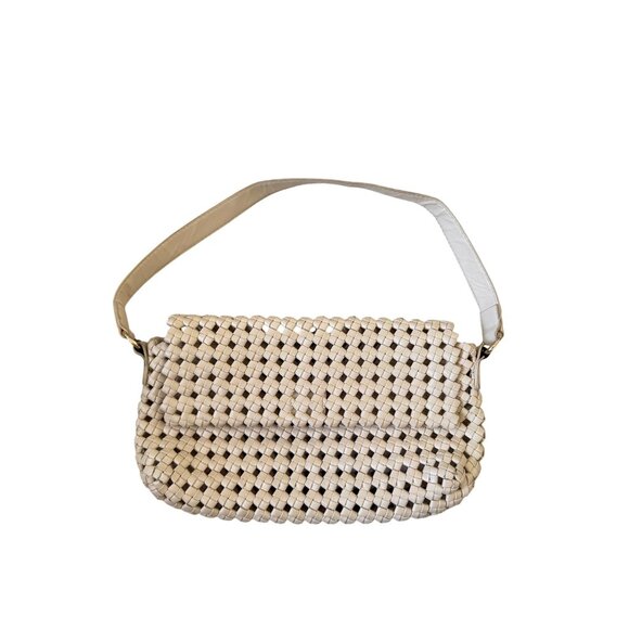 BEIGE Woven Basket Weave Flap Mini Shoulder Bag - Picture 9 of 9